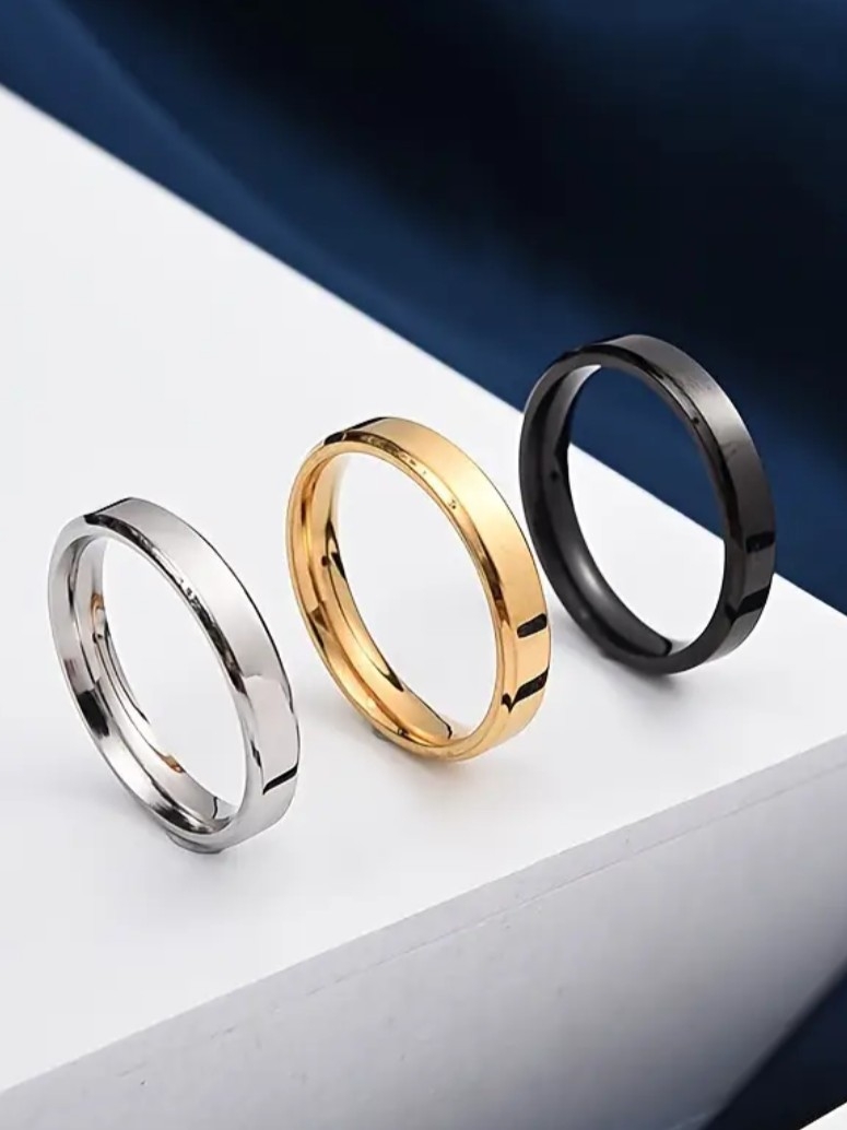 18 Kt Gold Over Titanium Stackable Rings